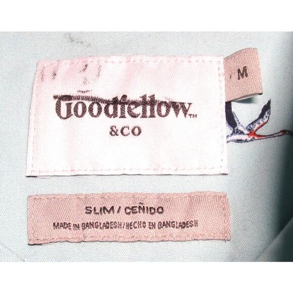 Goodfellow & Co. Men's Shirt Blue with Cranes Print Slim Fit Cotton Size Medium - Picture 4 of 5